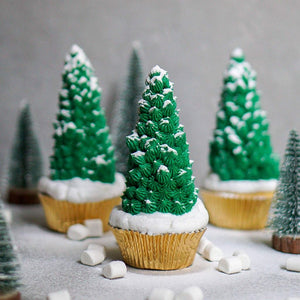 Christmas Tree and Santa Hat Cupcakes