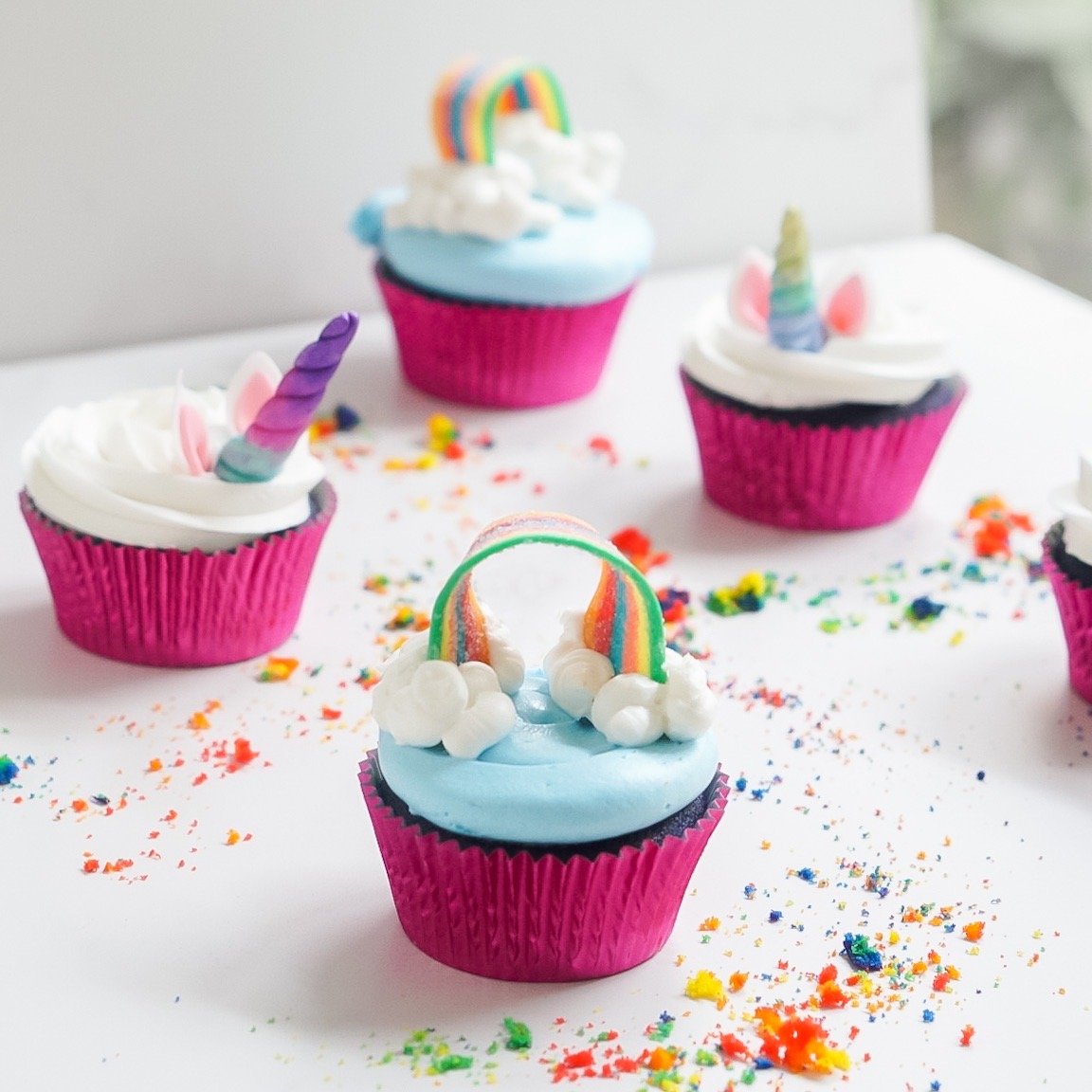Unicorn & Rainbow Cupcakes
